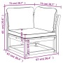 Eckgartensofa und massive Akazienkissen 73x73x65 cm von vidaXL, Modulare Sofas für den Außenbereich - Ref: Foro24-366488, Pre...