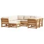 10-piece garden furniture set with solid acacia wood cushions by vidaXL, Modular outdoor sofas - Ref: Foro24-3214296, Price: ...