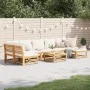 Juego de muebles jardín 8 pzas con cojines madera maciza acacia de vidaXL, Sofás modulares de exterior - Ref: Foro24-3214305,...