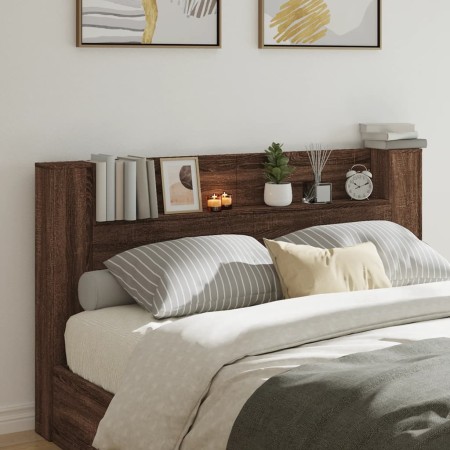 Oak brown LED bed headboard 180x16.5x103.5 cm by vidaXL, Headboards and footboards - Ref: Foro24-839265, Price: 111,68 €, Dis...