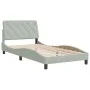 Light gray velvet bed frame with headboard 100x200cm by vidaXL, Beds and slatted bases - Ref: Foro24-3207905, Price: 139,91 €...