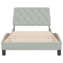 Light gray velvet bed frame with headboard 100x200cm by vidaXL, Beds and slatted bases - Ref: Foro24-3207905, Price: 141,76 €...