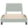Light gray velvet bed frame with headboard 100x200cm by vidaXL, Beds and slatted bases - Ref: Foro24-3207905, Price: 139,91 €...
