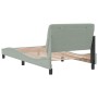 Light gray velvet bed frame with headboard 100x200cm by vidaXL, Beds and slatted bases - Ref: Foro24-3207905, Price: 141,76 €...