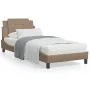 Cappuccino synthetic leather headboard bed frame 100x200cm by vidaXL, Beds and slatted bases - Ref: Foro24-3208167, Price: 13...