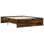 Bettgestell aus Holzwerkstoff, Metall, geräucherte Eiche, 160 x 200 cm von vidaXL, Betten und Lattenroste - Ref: Foro24-32798...