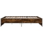 Bettgestell aus Holzwerkstoff, Metall, geräucherte Eiche, 160 x 200 cm von vidaXL, Betten und Lattenroste - Ref: Foro24-32798...
