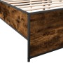 Bettgestell aus Holzwerkstoff, Metall, geräucherte Eiche, 160 x 200 cm von vidaXL, Betten und Lattenroste - Ref: Foro24-32798...