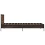 Brown oak metal engineered wood bed frame 90x200 cm by vidaXL, Beds and slatted bases - Ref: Foro24-845521, Price: 73,59 €, D...