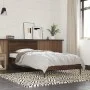 Estructura cama madera ingeniería metal roble marrón 75x190 cm de vidaXL, Camas y somieres - Ref: Foro24-845561, Precio: 69,1...