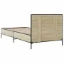 Bettgestell aus Sonoma-Eiche-Metallwerkstoff, 90 x 190 cm von vidaXL, Betten und Lattenroste - Ref: Foro24-845563, Preis: 69,...