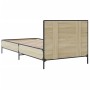 Estructura cama madera ingeniería metal roble Sonoma 90x190 cm de vidaXL, Camas y somieres - Ref: Foro24-845563, Precio: 78,0...