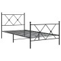 Bed frame with headboard and black metal footboard 90x190 cm by vidaXL, Beds and slatted bases - Ref: Foro24-376512, Price: 8...