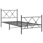 Bed frame with headboard and black metal footboard 90x190 cm by vidaXL, Beds and slatted bases - Ref: Foro24-376512, Price: 8...