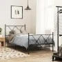 Bed frame with headboard and black metal footboard 90x190 cm by vidaXL, Beds and slatted bases - Ref: Foro24-376512, Price: 8...