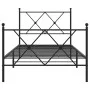 Bed frame with headboard and black metal footboard 90x190 cm by vidaXL, Beds and slatted bases - Ref: Foro24-376512, Price: 8...