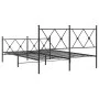 Bed frame with headboard and black metal footboard 137x190 cm by vidaXL, Beds and slatted bases - Ref: Foro24-376519, Price: ...