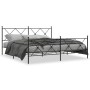 Black metal headboard and footboard bed frame 183x213 cm by vidaXL, Beds and slatted bases - Ref: Foro24-376525, Price: 132,1...