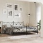 Black metal headboard and footboard bed frame 183x213 cm by vidaXL, Beds and slatted bases - Ref: Foro24-376525, Price: 132,1...