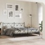 Estructura de cama cabecero y estribo metal negro 183x213 cm