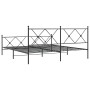 Black metal headboard and footboard bed frame 183x213 cm by vidaXL, Beds and slatted bases - Ref: Foro24-376525, Price: 132,1...