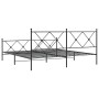 Estructura de cama cabecero y estribo metal negro 183x213 cm