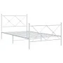 Metal bed frame with headboard and footboard white 107x203 cm by vidaXL, Beds and slatted bases - Ref: Foro24-376565, Price: ...