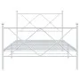 Metal bed frame with headboard and footboard white 107x203 cm by vidaXL, Beds and slatted bases - Ref: Foro24-376565, Price: ...