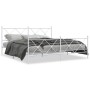 Estructura cama metal con cabecero y estribo blanco 180x200 cm