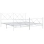 Estructura cama metal con cabecero y estribo blanco 180x200 cm