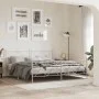Bettgestell aus Metall mit Kopfteil und weißem Fußteil 180x200 cm von vidaXL, Betten und Lattenroste - Ref: Foro24-376573, Pr...