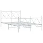 Estructura cama metal con cabecero y estribo blanco 120x200 cm de vidaXL, Camas y somieres - Ref: Foro24-376567, Precio: 124,...