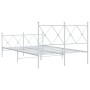 Estructura cama metal con cabecero y estribo blanco 120x200 cm