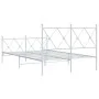 Estructura cama metal con cabecero y estribo blanco 120x200 cm de vidaXL, Camas y somieres - Ref: Foro24-376567, Precio: 124,...