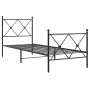 Bed frame with headboard and black metal footboard 75x190 cm by vidaXL, Beds and slatted bases - Ref: Foro24-376510, Price: 6...