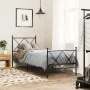 Bed frame with headboard and black metal footboard 75x190 cm by vidaXL, Beds and slatted bases - Ref: Foro24-376510, Price: 6...