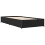 Black engineered wood and metal bed frame 90x190 cm by vidaXL, Beds and slatted bases - Ref: Foro24-845116, Price: 64,24 €, D...