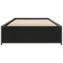 Black engineered wood and metal bed frame 90x190 cm by vidaXL, Beds and slatted bases - Ref: Foro24-845116, Price: 64,24 €, D...