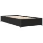 Black engineered wood and metal bed frame 90x190 cm by vidaXL, Beds and slatted bases - Ref: Foro24-845116, Price: 64,24 €, D...