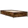 Bettgestell aus Holzwerkstoff, Metall, Raucheiche, 75 x 190 cm von vidaXL, Betten und Lattenroste - Ref: Foro24-845123, Preis...