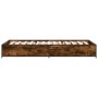Estructura cama madera ingeniería metal roble humo 75x190 cm de vidaXL, Camas y somieres - Ref: Foro24-845123, Precio: 66,72 €
