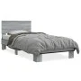 Estructura cama madera ingeniería metal gris Sonoma 100x200 cm de vidaXL, Camas y somieres - Ref: Foro24-845805, Precio: 77,8...