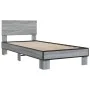 Sonoma gray metal engineered wood bed frame 100x200 cm by vidaXL, Beds and slatted bases - Ref: Foro24-845805, Price: 77,82 €...