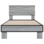 Estructura cama madera ingeniería metal gris Sonoma 100x200 cm de vidaXL, Camas y somieres - Ref: Foro24-845805, Precio: 77,8...