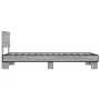 Estructura cama madera ingeniería metal gris Sonoma 100x200 cm de vidaXL, Camas y somieres - Ref: Foro24-845805, Precio: 77,8...