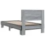 Estructura cama madera ingeniería metal gris Sonoma 100x200 cm de vidaXL, Camas y somieres - Ref: Foro24-845805, Precio: 77,8...