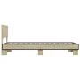 Bettgestell aus Sonoma-Eiche-Metallwerkstoff, 75 x 190 cm von vidaXL, Betten und Lattenroste - Ref: Foro24-845813, Preis: 63,...
