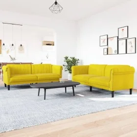 Yellow velvet 2-piece sofa set by vidaXL, Sofas - Ref: Foro24-3209225, Price: 512,88 €, Discount: %