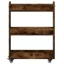 Engineered wood cabinet with wheels smoked oak 60x22x79 cm by vidaXL, Lockers and storage cabinets - Ref: Foro24-840419, Pric...