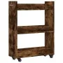 Schrank aus Holzwerkstoff mit Rollen, geräucherte Eiche, 60 x 22 x 79 cm von vidaXL, Schließfächer und Lagerschränke - Ref: F...